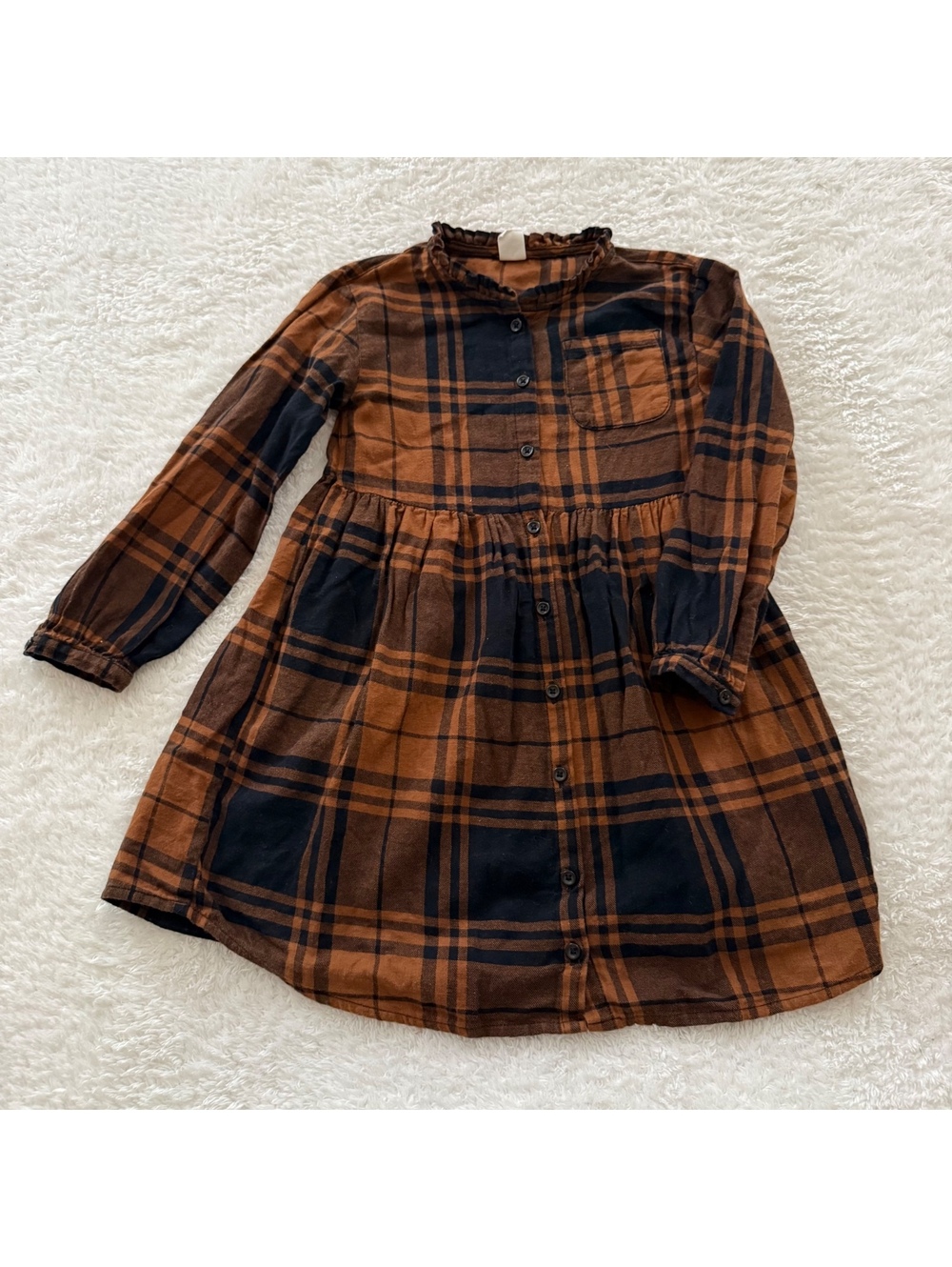 5t Gap Plaid Brown Flannel Dress